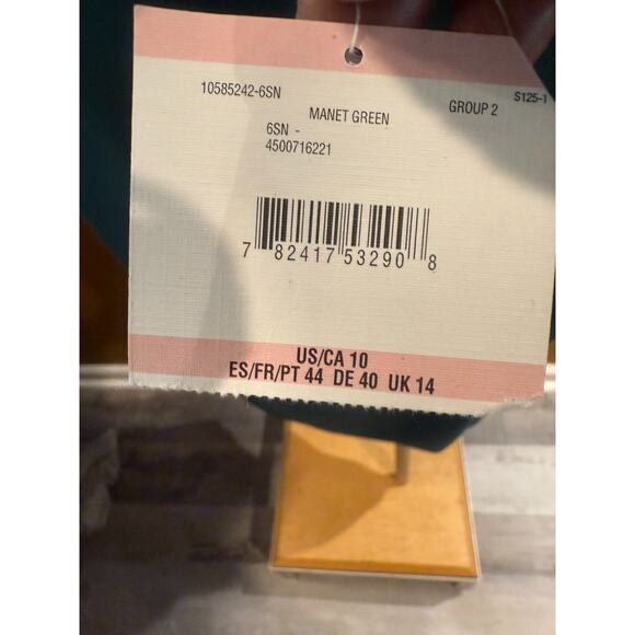 NWT Anne Klein Sheath Dress Womens Size 10 Green Round Neck Long Sleeve Back Zip - Picture 11 of 12